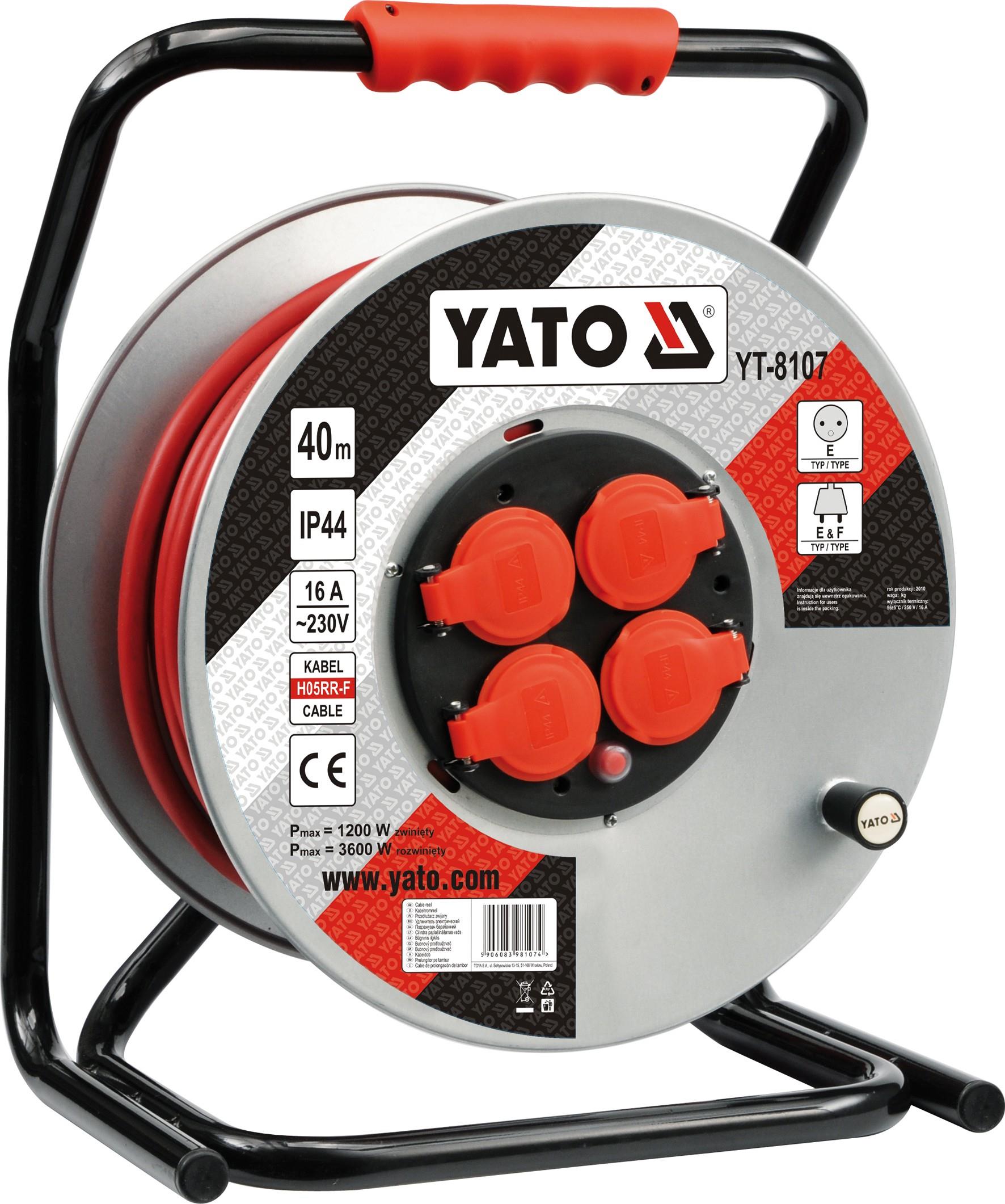 YATO Prodlužovák bubnový 40 m plast YT-8107