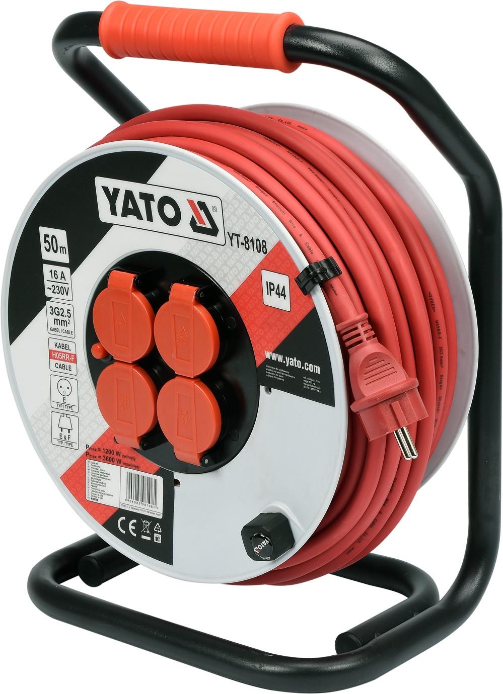 YATO Prodlužovák bubnový 50 m plast YT-8108