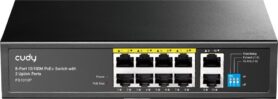 CUDY 8-Port 10/100M PoE+ Switch with 2 Uplink Ports
