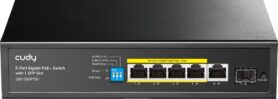 CUDY 5-Port Gigabit PoE+ Switch with 1 SFP