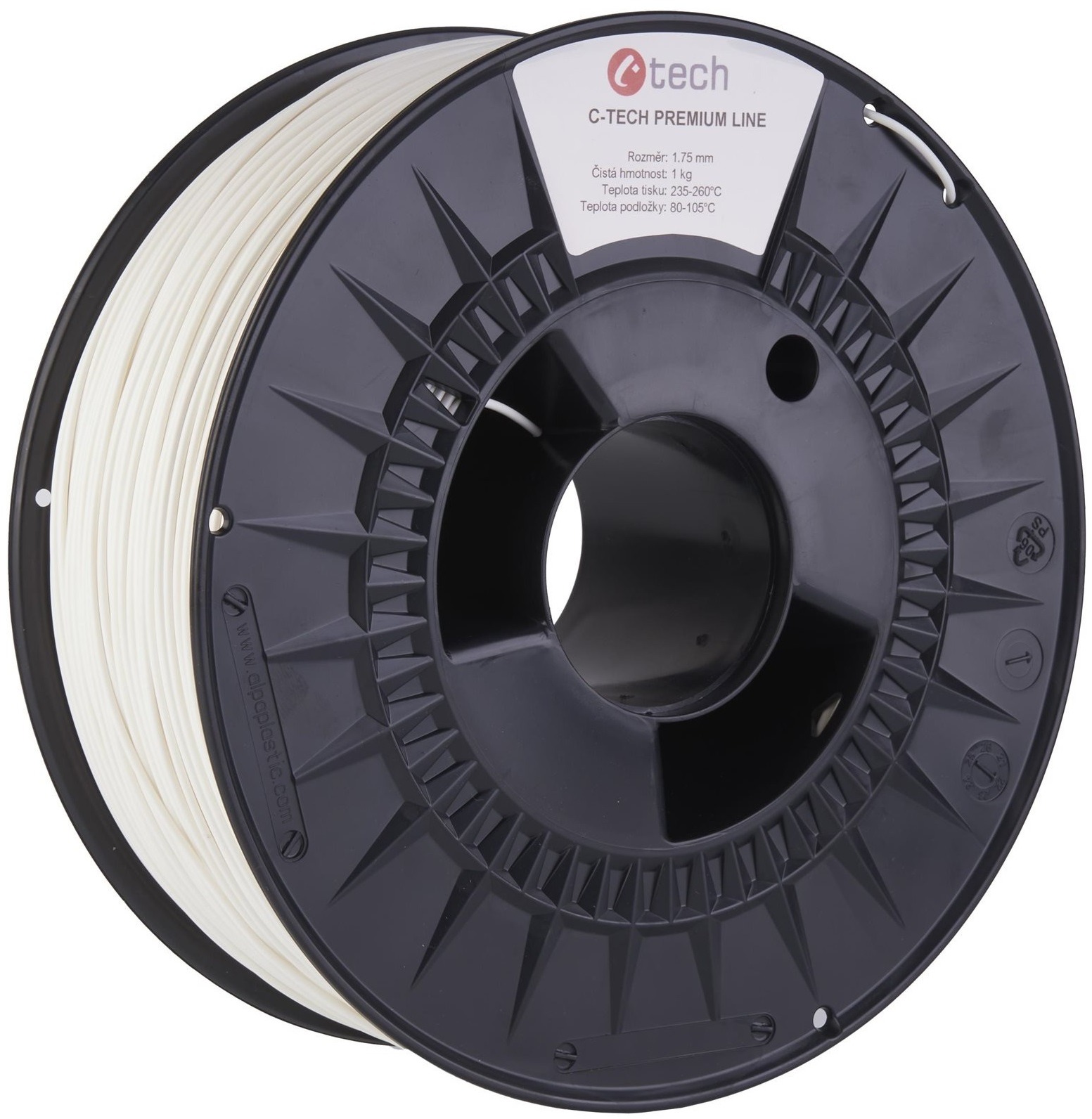 C-TECH filament PREMIUM LINE PLA dopravní bílá RAL9016