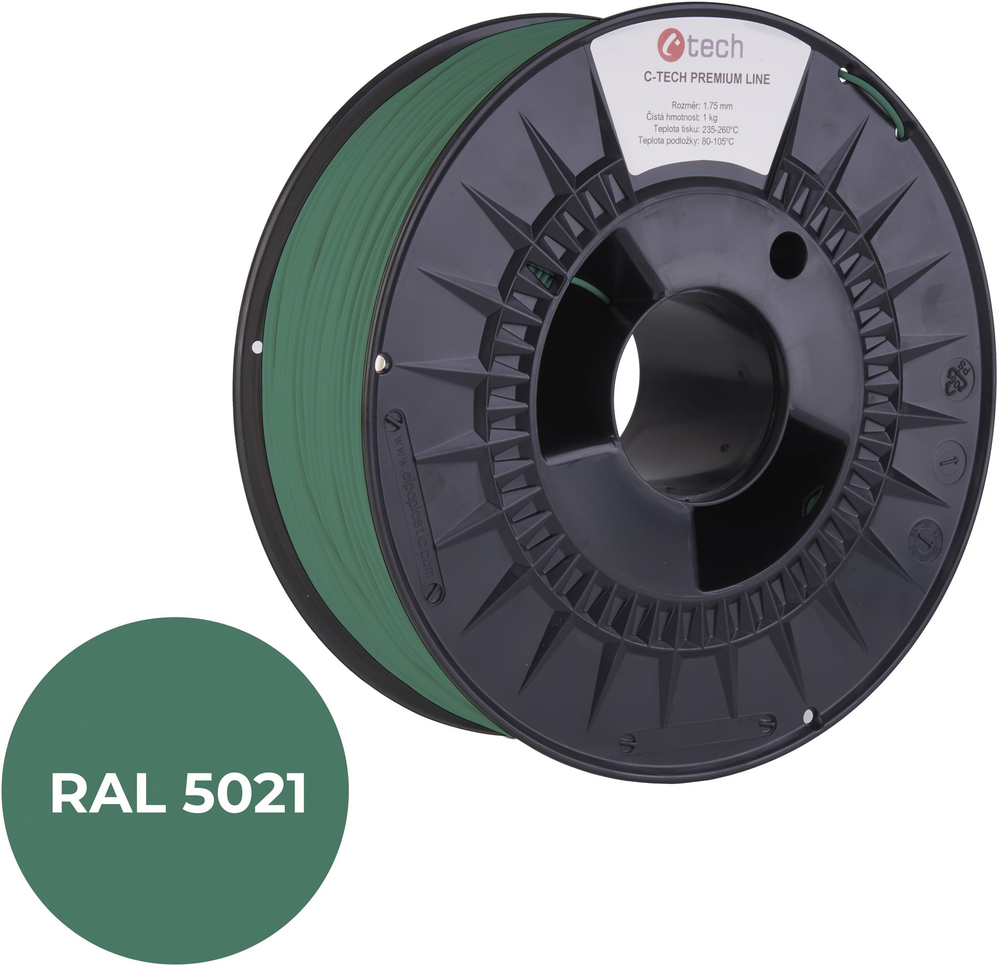 C-TECH filament PREMIUM LINE PLA vodní modrá RAL5021