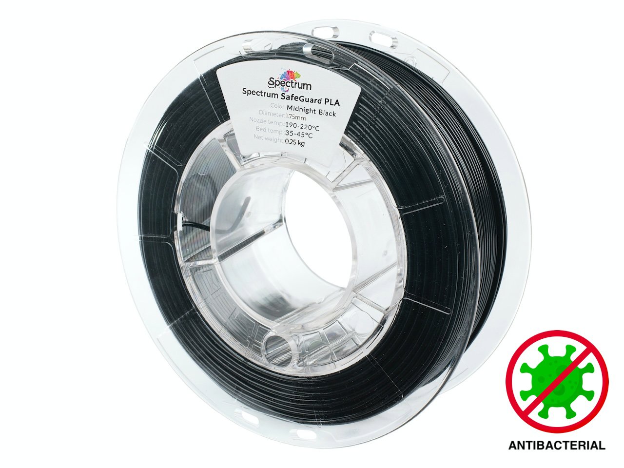 Filament Spectrum SafeGuard PLA 1.75mm Deep Black 0.25kg