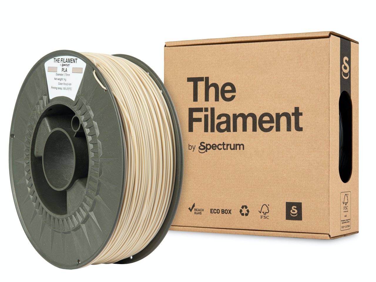 The Filament PLA 1.75mm Wood Ash 1kg