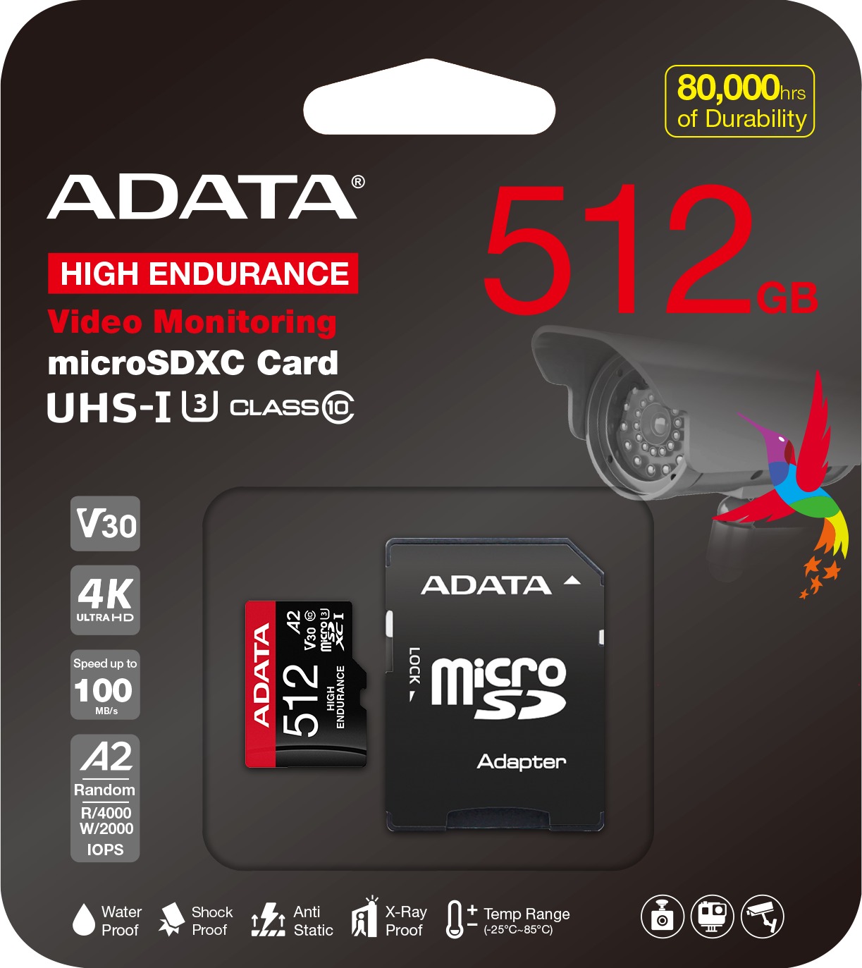 ADATA MicroSDXC 512GB High Endurance + SD adaptér