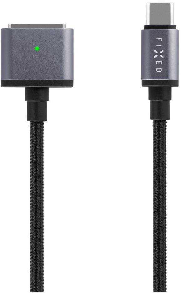 FIXED Cable USB-C/MagSafe 3 2m 140W opletený šedý