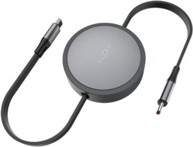 FIXED Retractable Cable s konektory USB-C/USB-C 1m PD 100W 480Mbps šedý