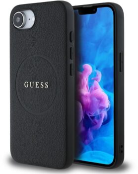 Guess PU Grained Classic Logo MagSafe Zadní Kryt pro iPhone 16e/17e Black