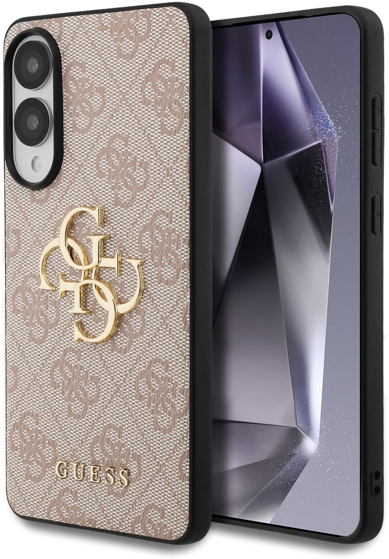 Guess PU 4G Metal Logo Zadní Kryt pro Samsung Galaxy S25 Edge Pink