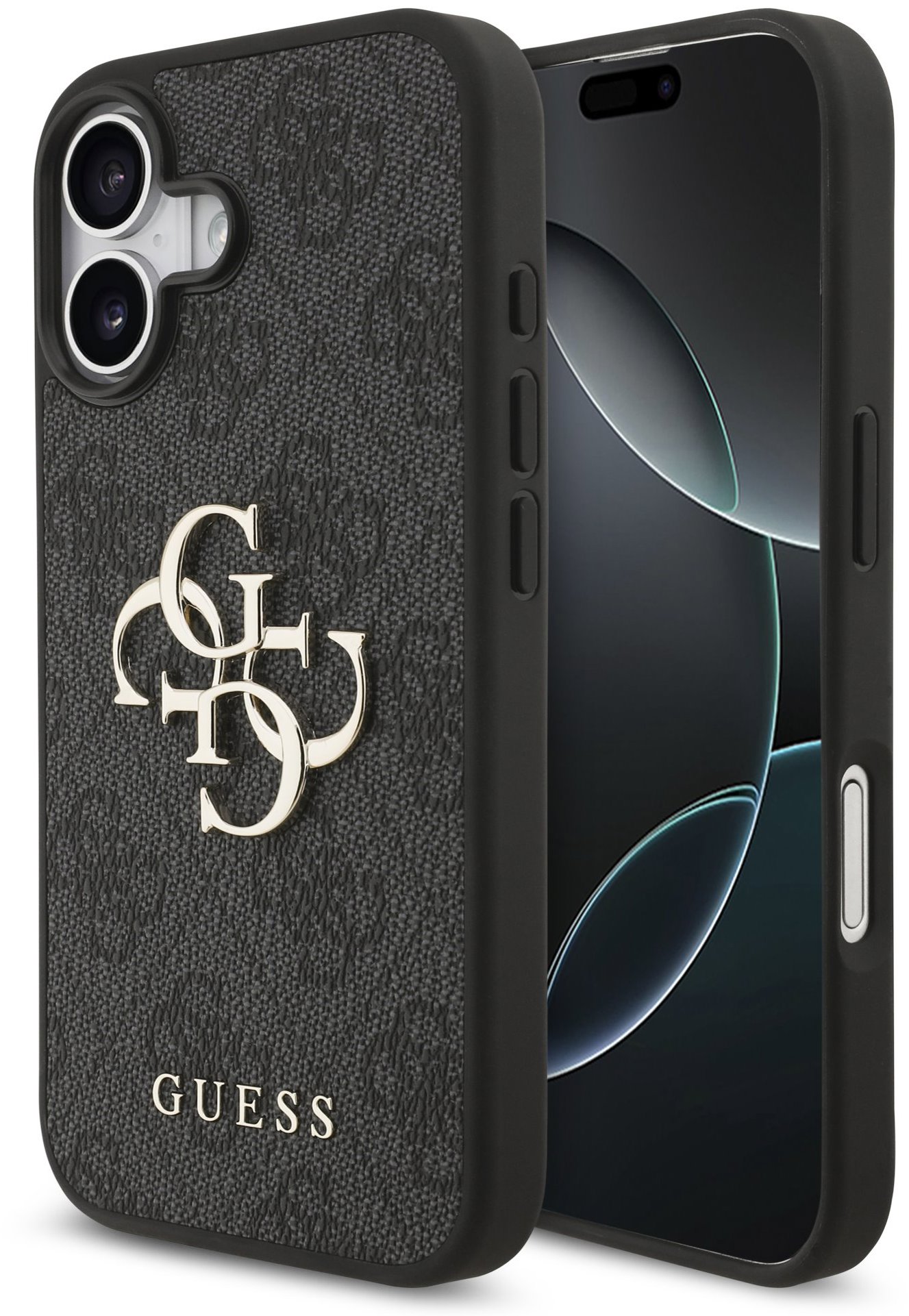 Guess PU 4G Metal Logo Zadní Kryt pro iPhone 17 Grey