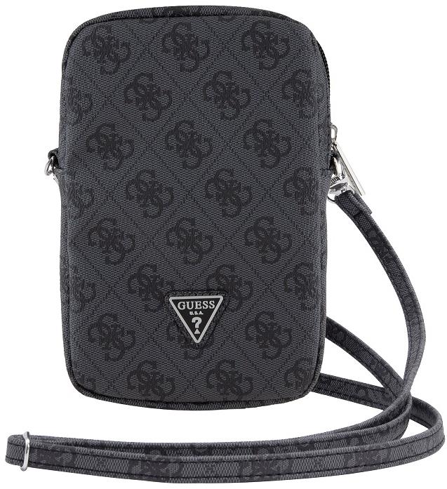 Guess PU 4G Triangle Logo Taška na Telefon se Zipem Black