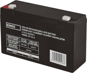 EMOS Bezúdržbový olověný akumulátor 6 V/12 Ah, faston 4,7 mm