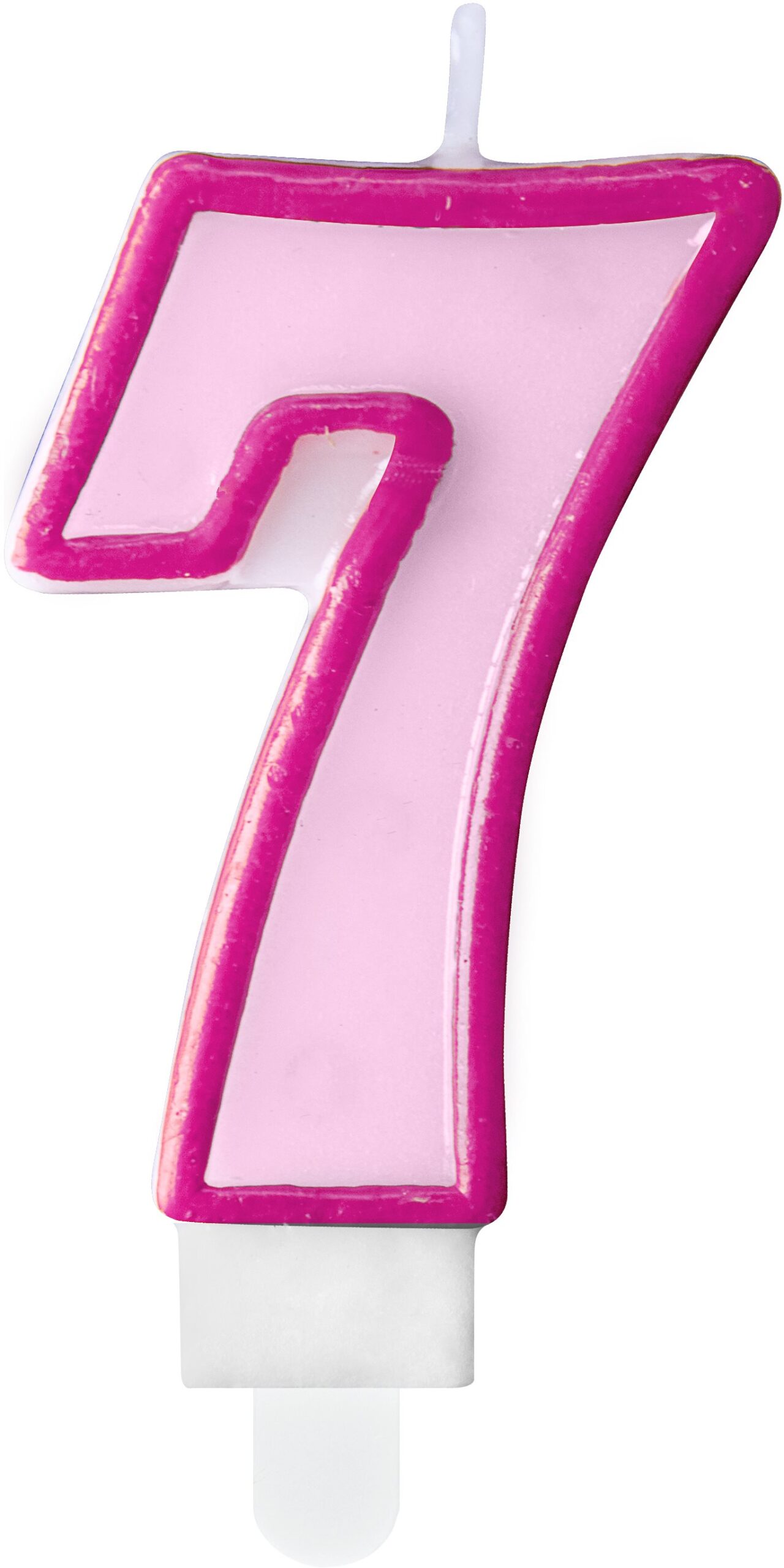 Svíčka narozeninová, 7cm, číslice "7", růžová