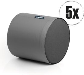 SakyPaky Sedací vaky - 5x Taburet PUR šedý ocelový