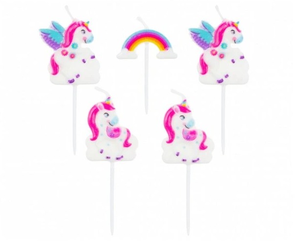 Svíčky jednorožec - unicorn 5ks