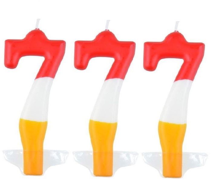 ARPEX Svíčka barevná číslo 7, 3 ks