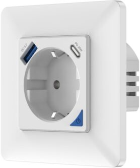 IMMAX NEO vnitřní bez kolíku, typ F, 1x USB, 1x USB-C, PD 20 W, Zigbee