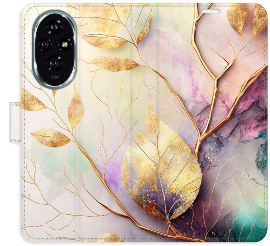 iSaprio Flip pouzdro Gold Leaves 02 pro Honor 200