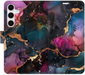 iSaprio Flip pouzdro Dark Marble pro Samsung Galaxy S24