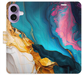 iSaprio Flip pouzdro Colourful Marble pro iPhone 17