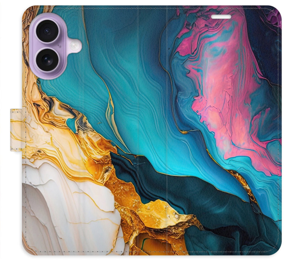 iSaprio Flip pouzdro Colourful Marble pro iPhone 17