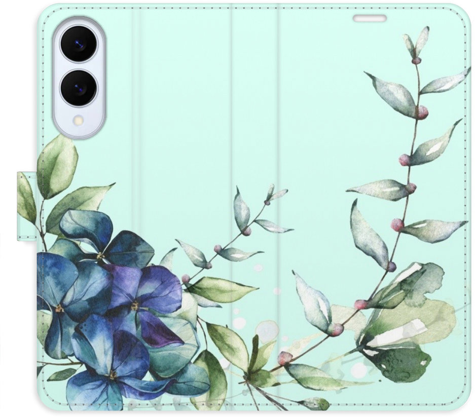 iSaprio Flip pouzdro Blue Flowers pro Samsung Galaxy S25 Edge