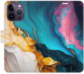 iSaprio Flip pouzdro Colourful Marble pro iPhone 14 Pro Max