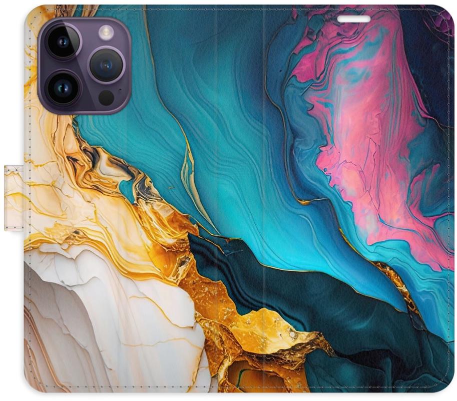 iSaprio Flip pouzdro Colourful Marble pro iPhone 14 Pro Max