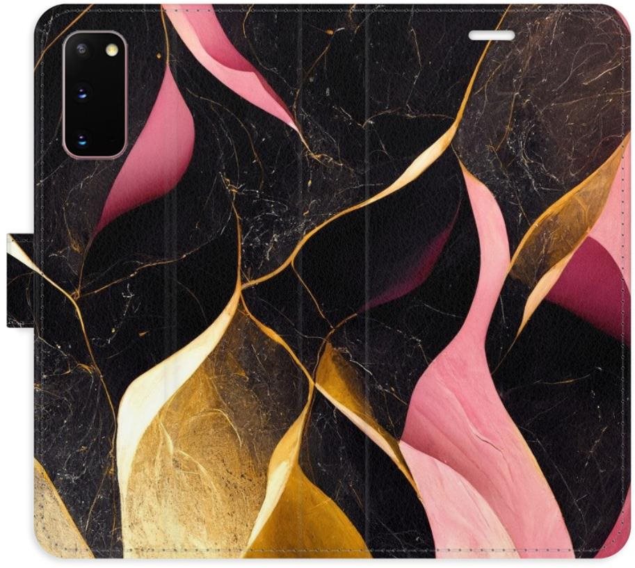 iSaprio flip pouzdro Gold Pink Marble 02 pro Samsung Galaxy S20