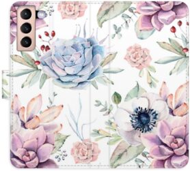iSaprio flip pouzdro Succulents Pattern pro Samsung Galaxy S21