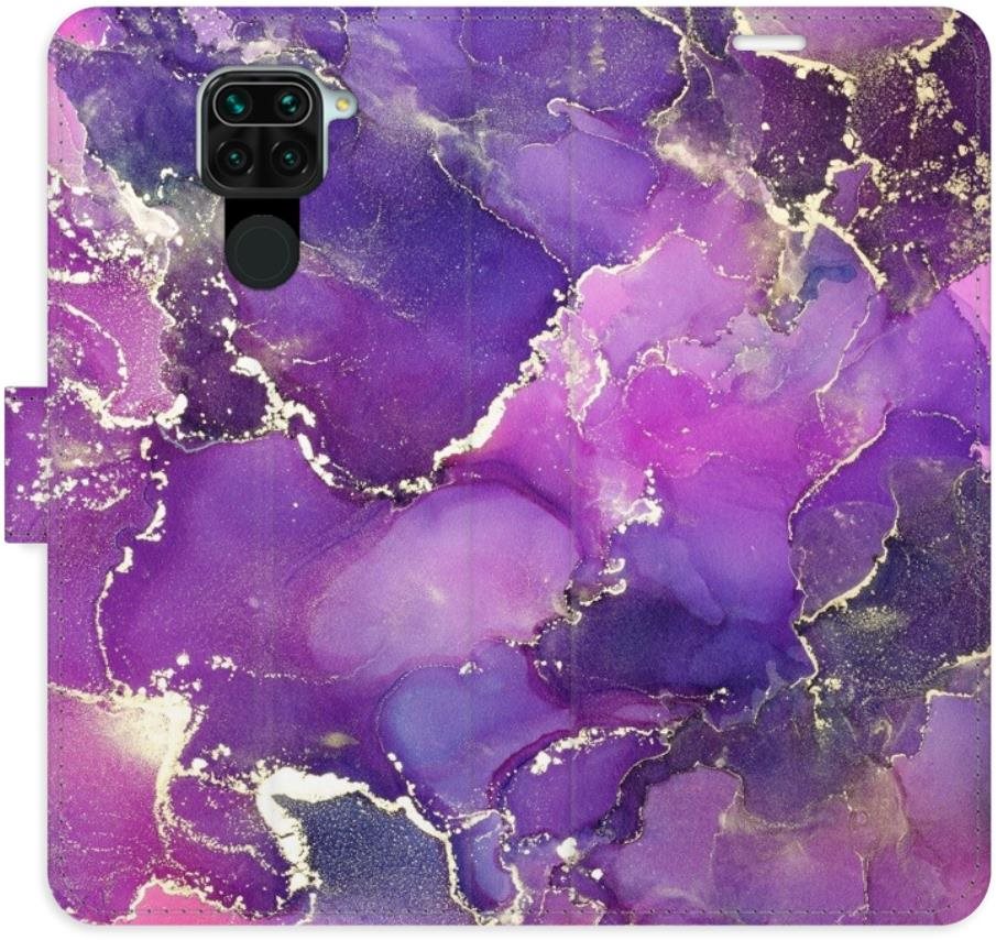 iSaprio flip pouzdro Purple Marble pro Xiaomi Redmi Note 9