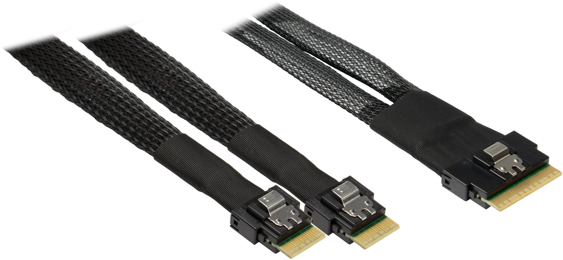 Inter-Tech (SFF-8654 8i) Slim SAS na 2x (SFF-8654 4i) Slim SAS, 0,7m
