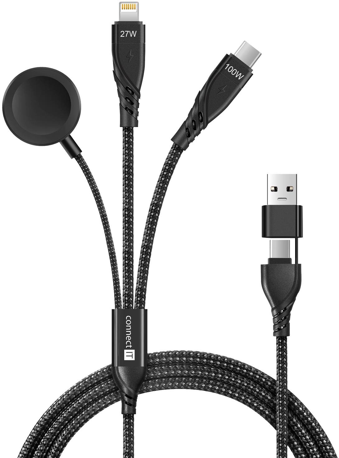 CONNECT IT Wirez 6in1, 1.25 m, černý