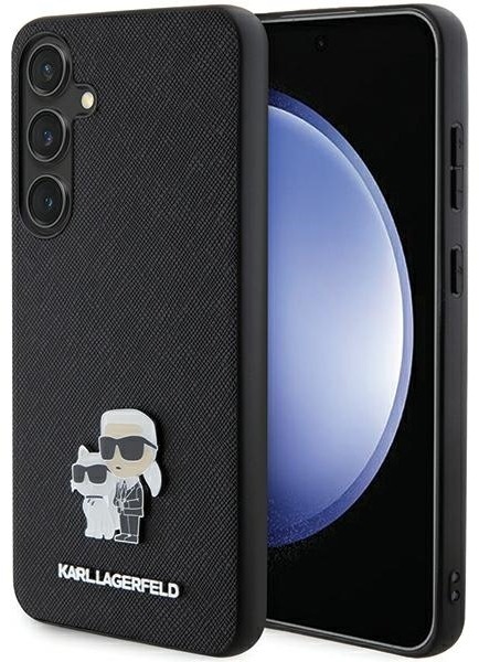 Karl Lagerfeld PU Saffiano Metal Karl and Choupette Zadní Kryt pro Samsung Galaxy S24 Black
