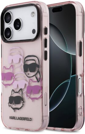 Karl Lagerfeld IML Multi K&CH Heads Zadní Kryt pro iPhone 17 Pro Pink