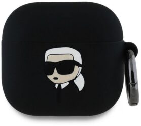 Karl Lagerfeld 3D Logo NFT Karl Head Silikonové Pouzdro pro AirPods 4 Black