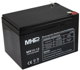 MHPower olověný akumulátor AGM 12 V/12 Ah, Faston F2 - 6,3 mm, MS12-12