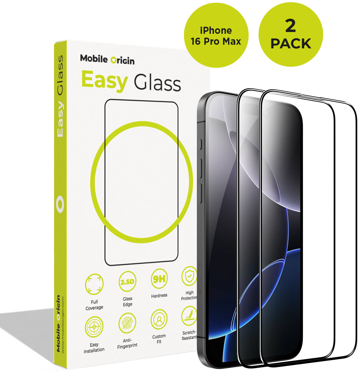 Mobile Origin EasyGlass iPhone 16 Pro Max 2 pack