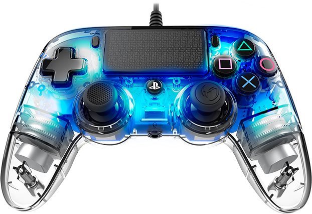 Nacon Wired Compact Controller PS4 - průhledný modrý