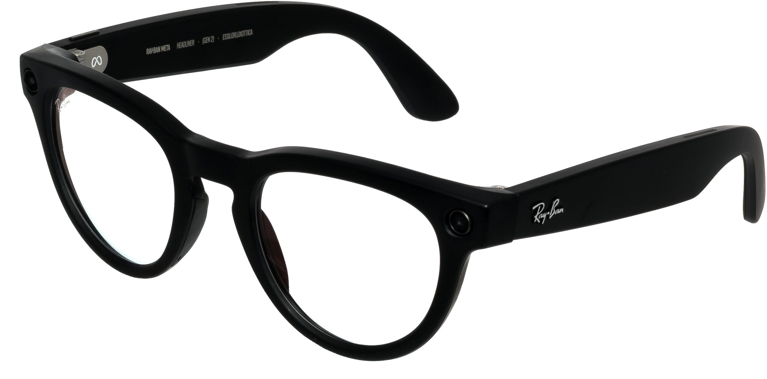 Meta RAY-BAN Meta Headliner (Standard) Smart Glasses (Gen 2) - Matte Black, Clear