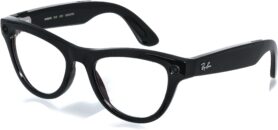 Meta RAY-BAN Meta Skyler (Standard) Smart Glasses (Gen 2) - Shiny Black, Clear