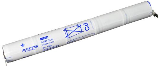 Baterie pro nouzová světla SAFT NiCd 6V 1600mAh (5STVTCs), faston 4,8mm