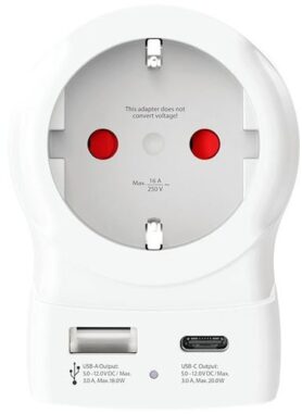 SKROSS USB A+C 20W do USA, typ B