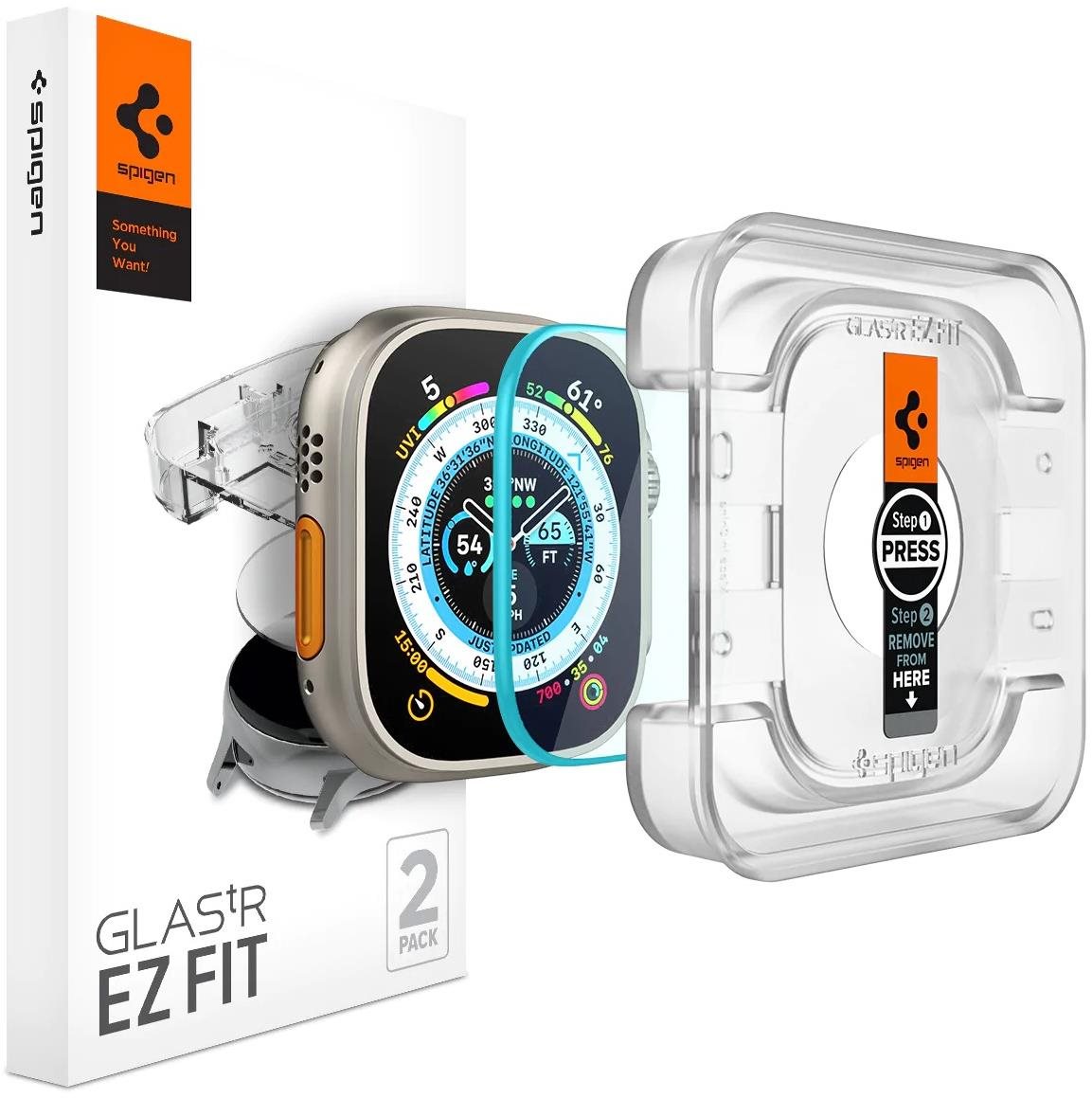 Spigen Glass EZ Fit 2 Pack Apple Watch Ultra 3/2/1