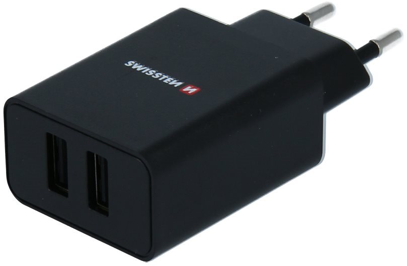 Swissten síťový adaptér SMART IC 2.1A + kabel USB-C 1.2m černý