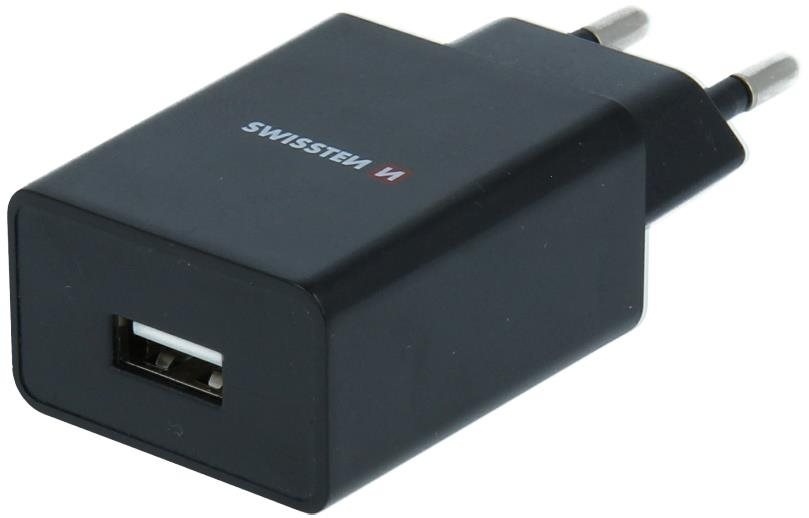 Swissten síťový adaptér Smart IC 1x USB 1A power + datový kabel USB / microUSB 1.2m černý