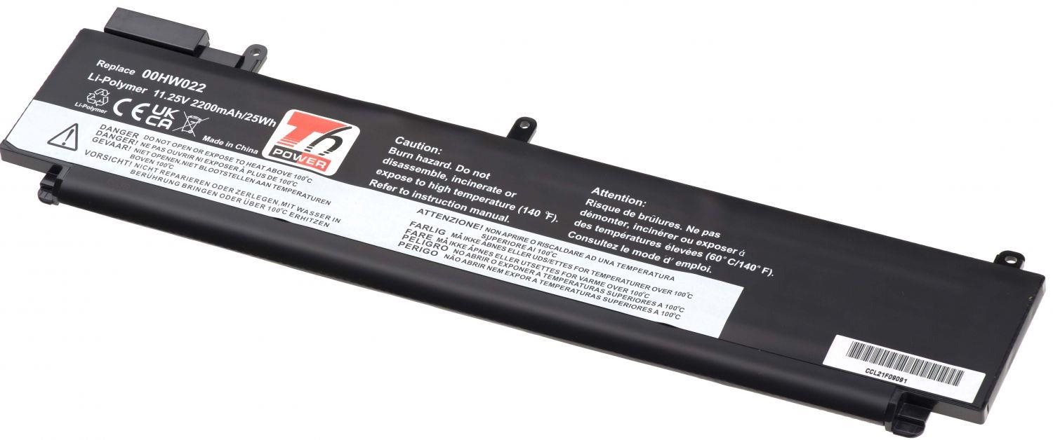 T6 Power pro Lenovo ThinkPad T470s 20JS, Li-Poly, 11,25 V, 2200 mAh (25 Wh), černá