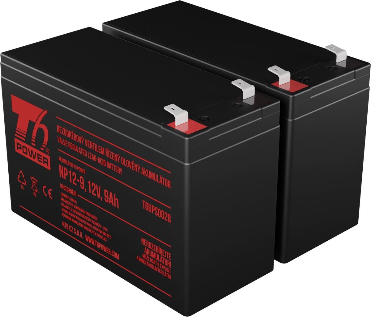 Sada baterií T6 Power pro záložní zdroj APC RBC142, VRLA, 12 V