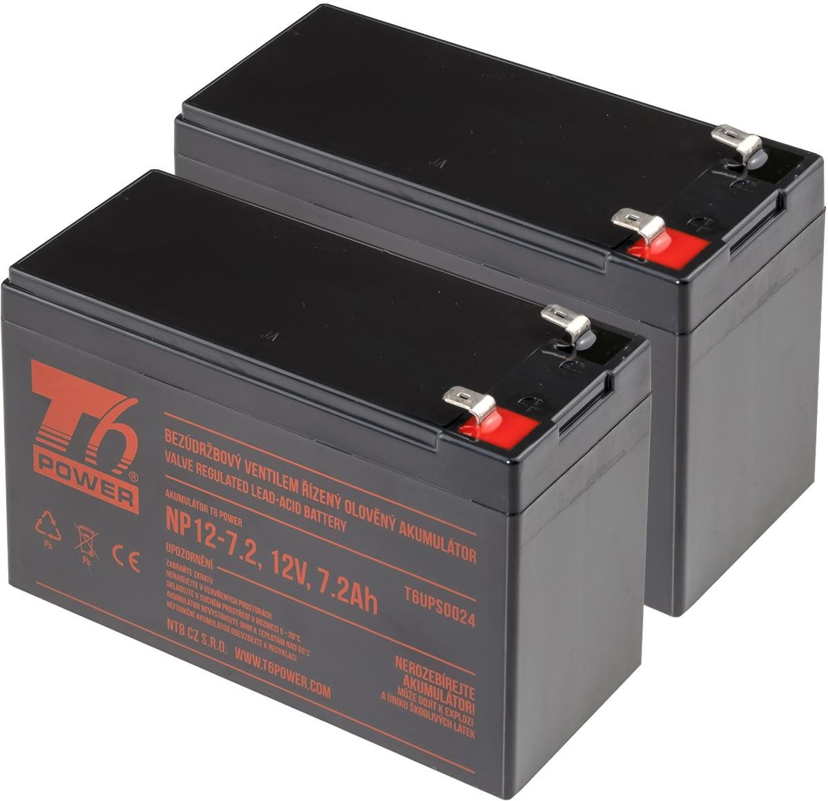 Sada baterií T6 Power pro záložní zdroj APC RBC48, VRLA, 12 V