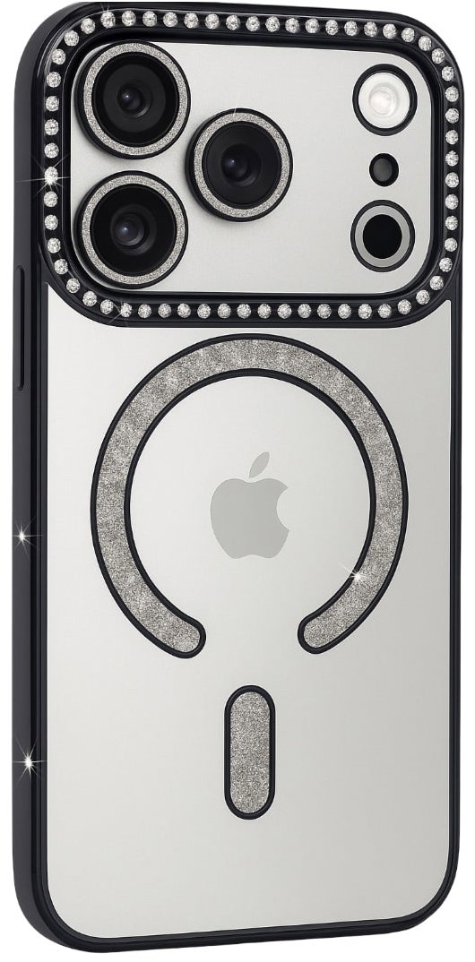 TopQ Zadní kryt Bling Magsafe pro iPhone 17 Pro black